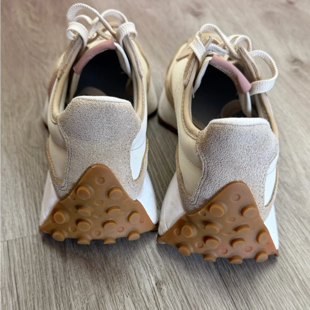 New Balance 327 Retro Sneakers | Neutral Beige & Pink | Women’s 9 - Picture 3 of 7
